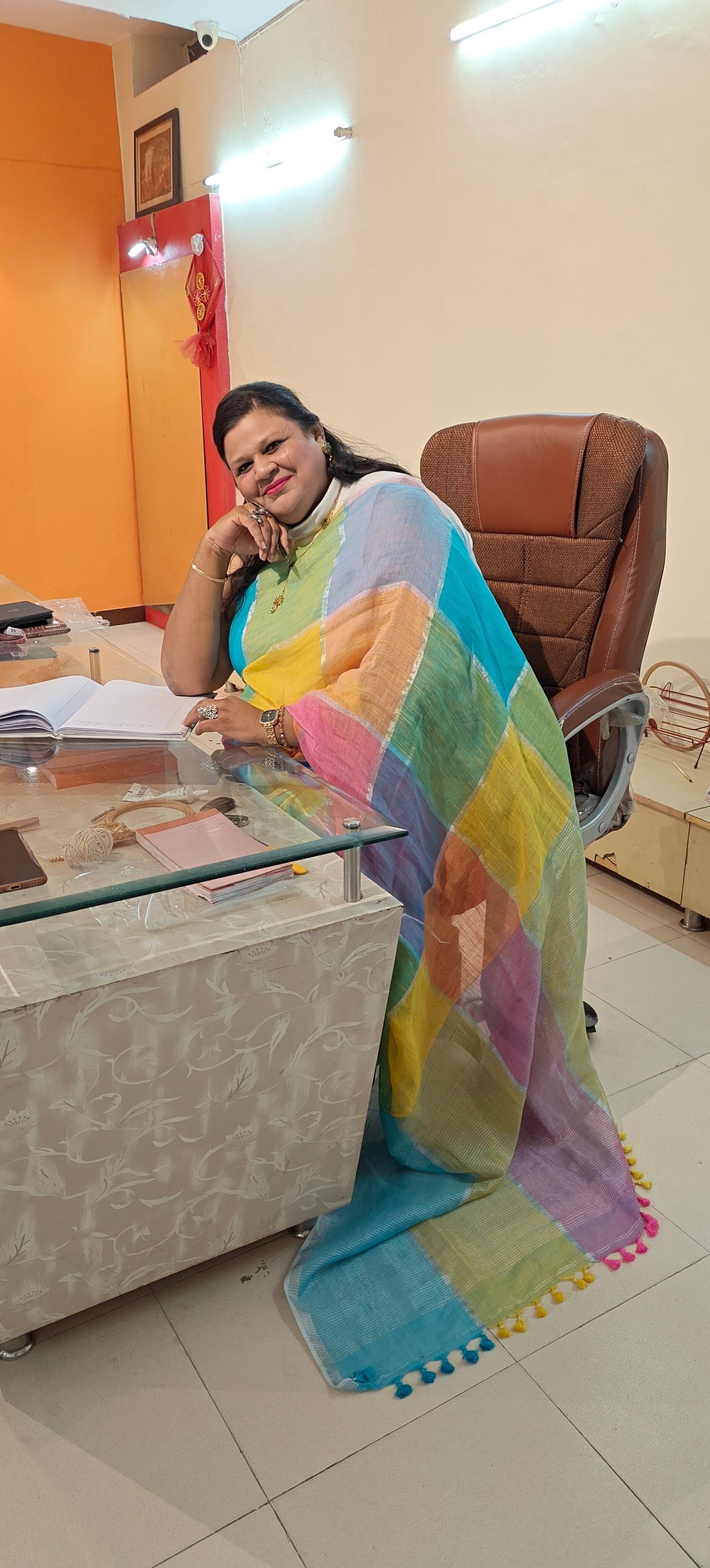 linen saree