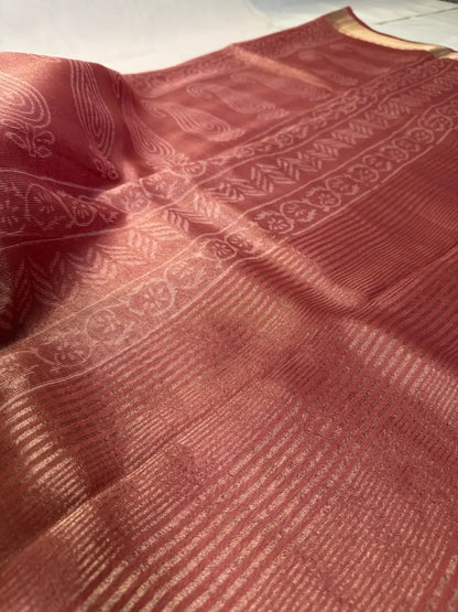 Pale Orange Mizoram Silk Saree
