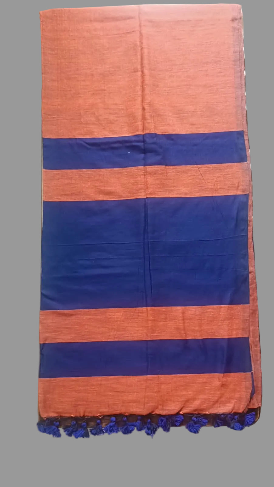 Khadi Vertical Stripes - Orange Navy