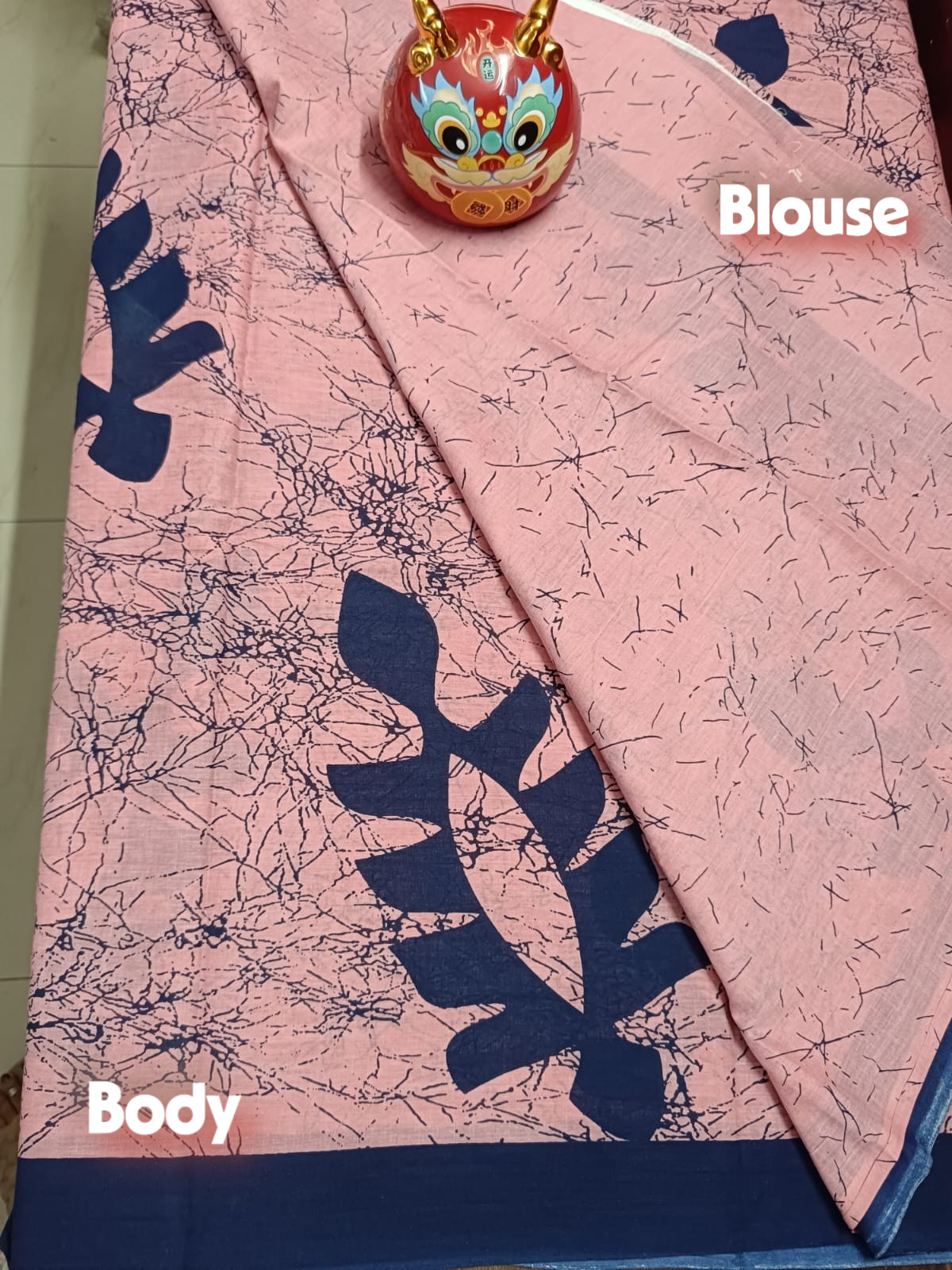 Pure Mulmul Cotton - Hand Block Printed Saree - Pink