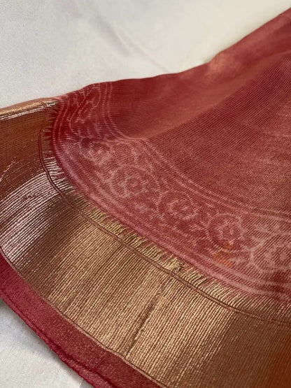 Pale Orange Mizoram Silk Saree