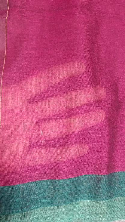 Mul Cotton Rainbow Saree - Maroon