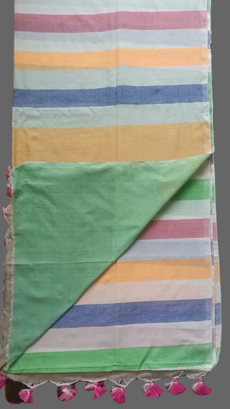 Khadi Vertical Stripes - Multi White
