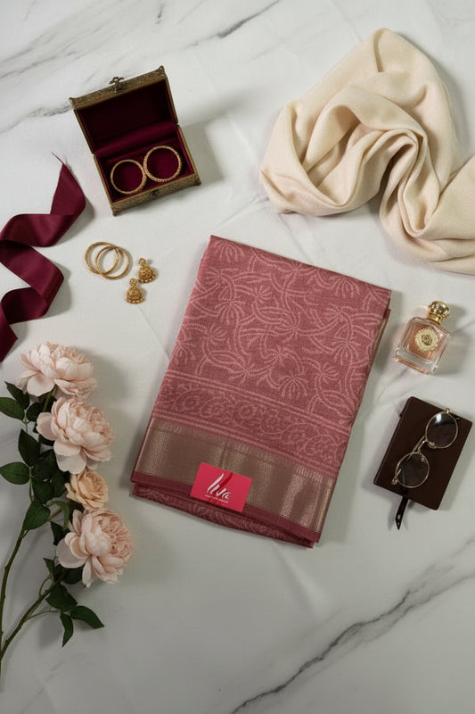 Pale Orange Mizoram Silk Saree