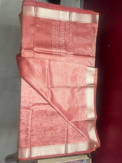 Pale Orange Mizoram Silk Saree