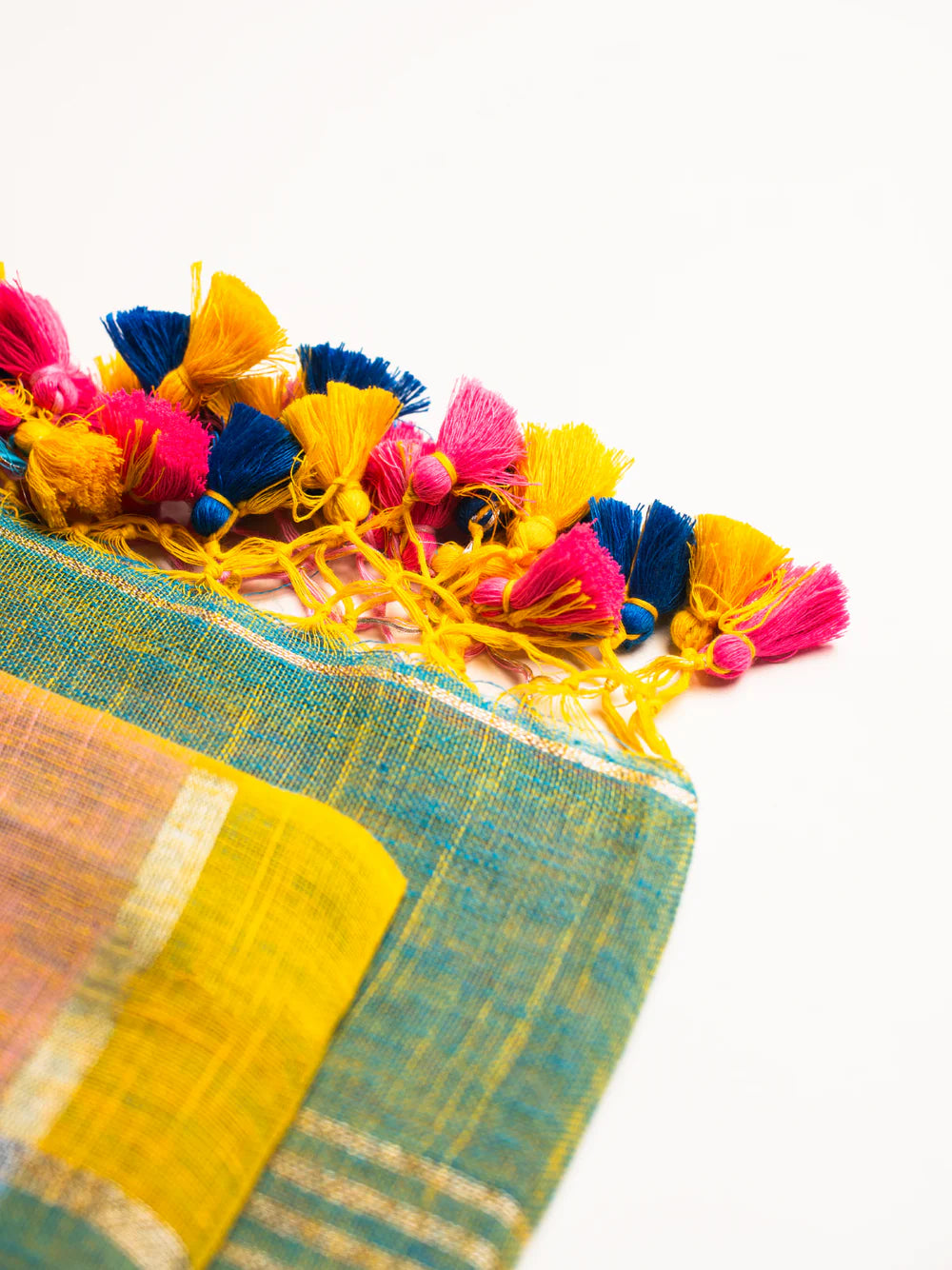 Pure Linen Saree - Candy Floss