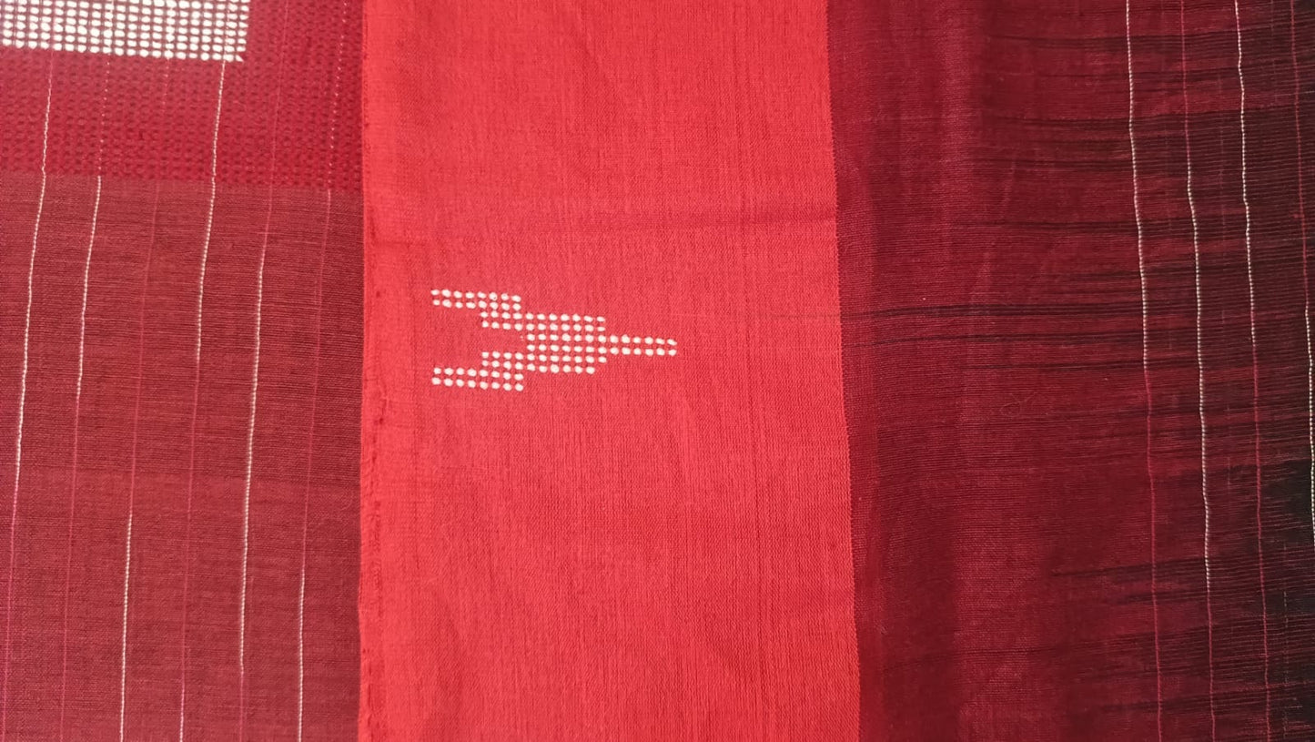 Pure Handloom Saree with Motifs on Pallu - Black
