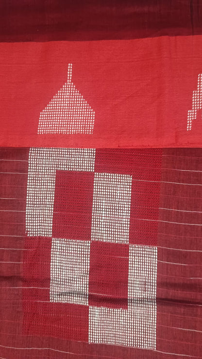 Pure Handloom Saree with Motifs on Pallu - Black
