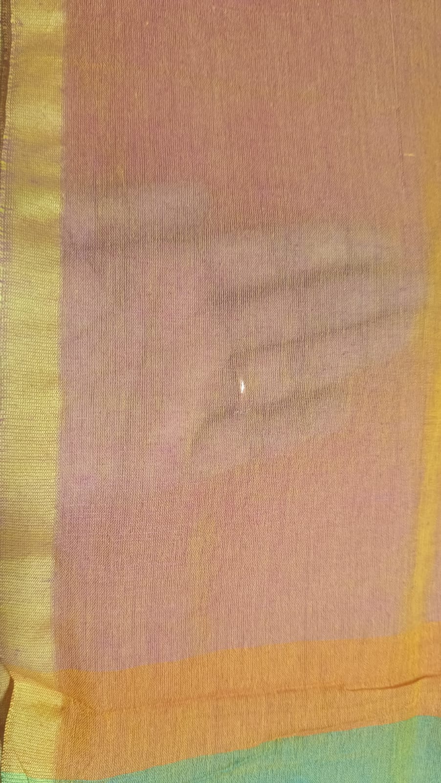 Mul Cotton Rainbow Saree - Orange